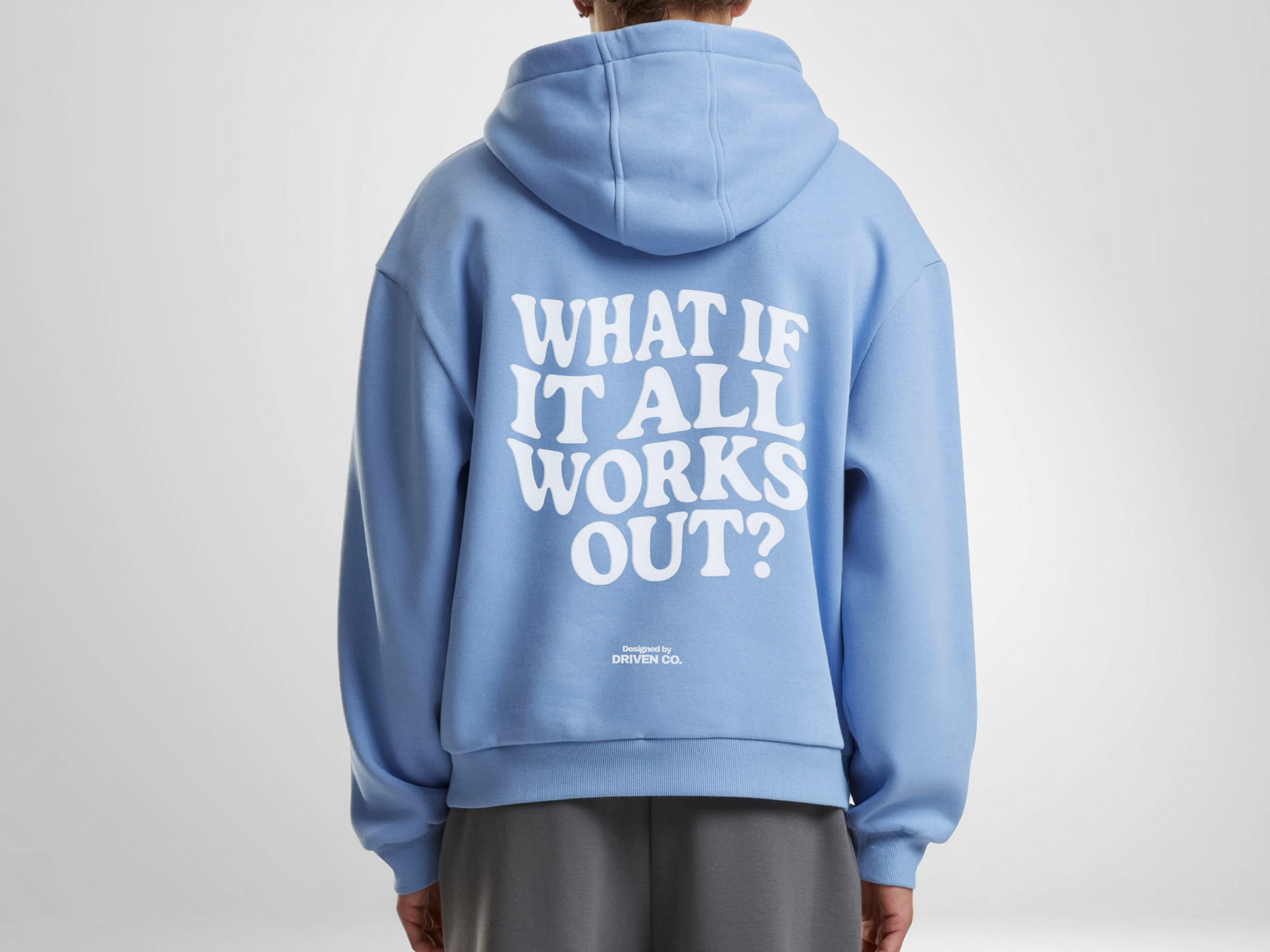 What If Hoodie Ocean Blue — Back